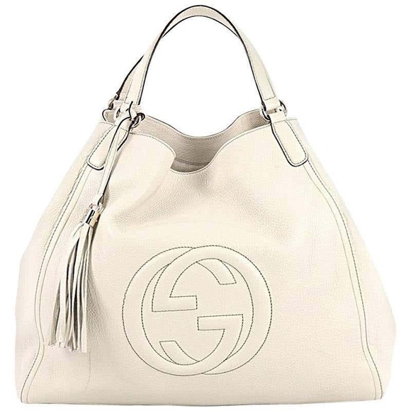 GUCCI Authentic Soho Shoulder Bag in Cream Pebble Leather! - Picture 11 of 12